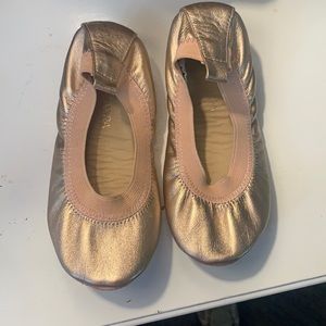 Girls Rose gold ballet flats
